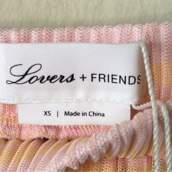 NWT Lovers and Friends Pink Yellow Pants Straight Leg Sheer Size SX - Picture 5 of 7